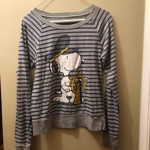 Striped snoopy long sleeve